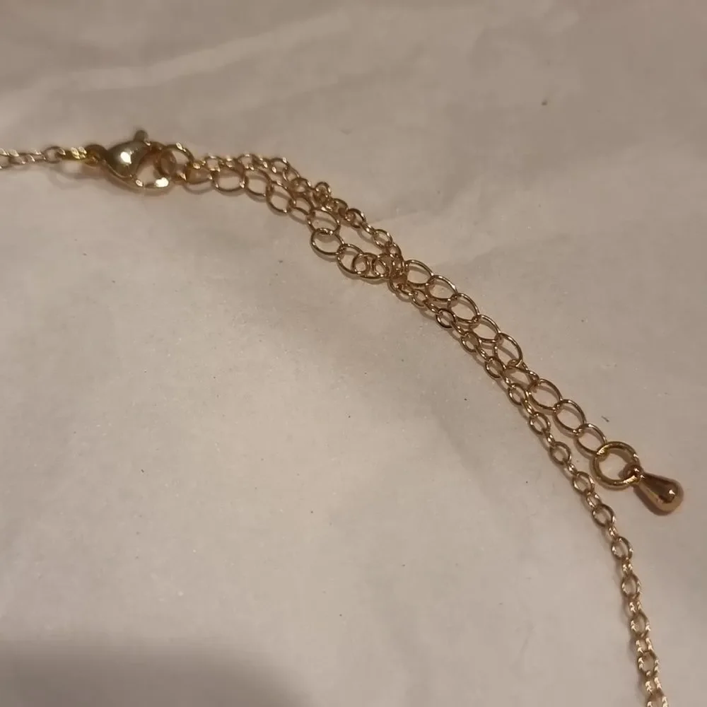 New J Initial Gold Summer Charm Necklace